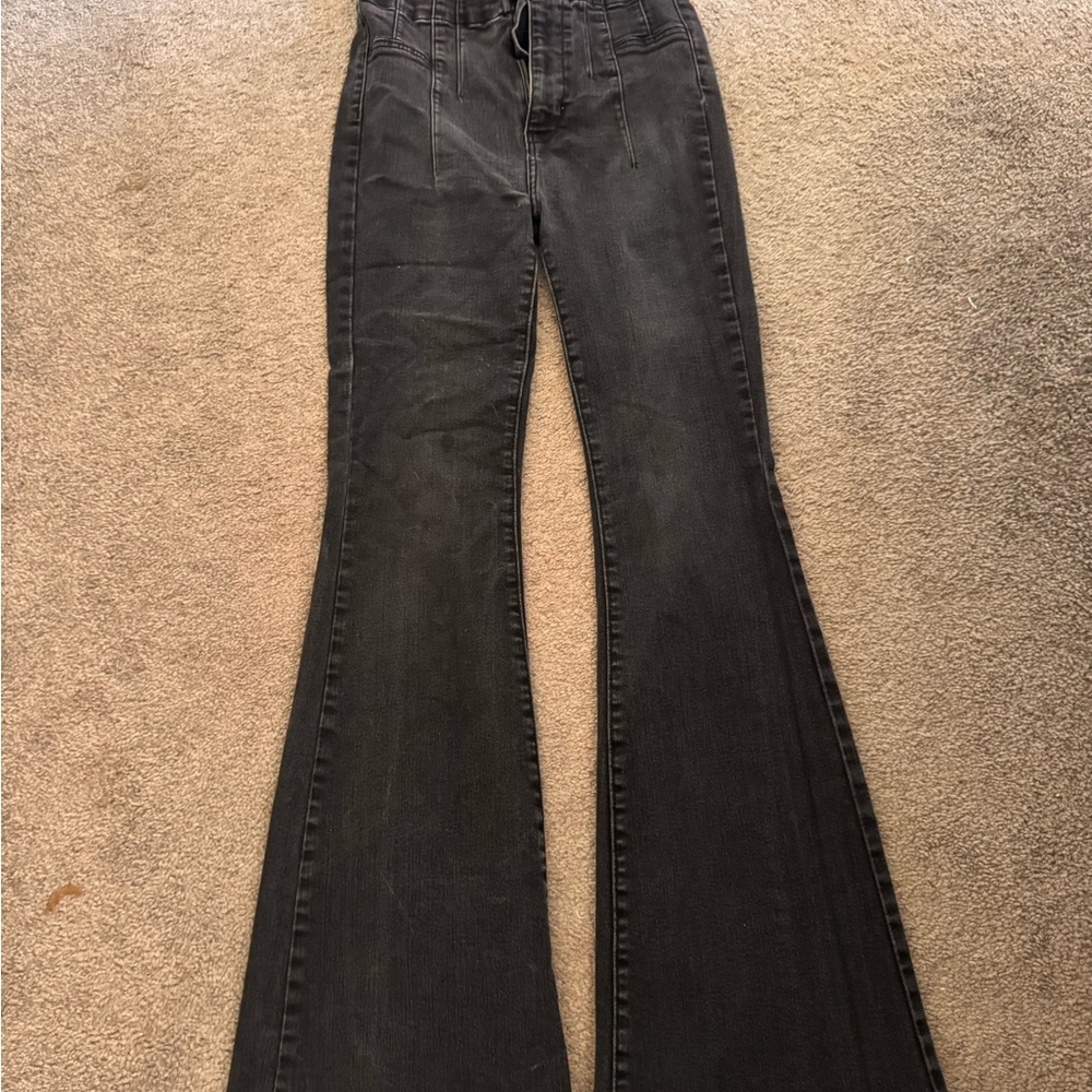 Free People Charcoal Flare Jeans